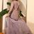 Mauve fendy satin embroidery work heavy wedding attire