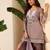 Mauve fendy satin embroidery work heavy wedding attire