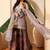 Mauve fendy satin embroidery work heavy wedding attire