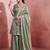Green fendy satin embroidery work heavy wedding attire