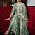 Green fendy satin embroidery work heavy wedding attire