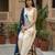 Off white french crepe embroidery work heavy wedding attire