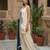 Off white french crepe embroidery work heavy wedding attire