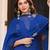 Blue viscose chanderi embroidery work heavy wedding attire
