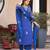 Blue viscose chanderi embroidery work heavy wedding attire