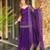 Purple rangoli silk embroidery work heavy wedding attire