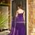 Purple rangoli silk embroidery work heavy wedding attire