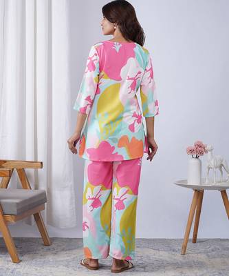 Multy rayon blend printed co-ord set 2