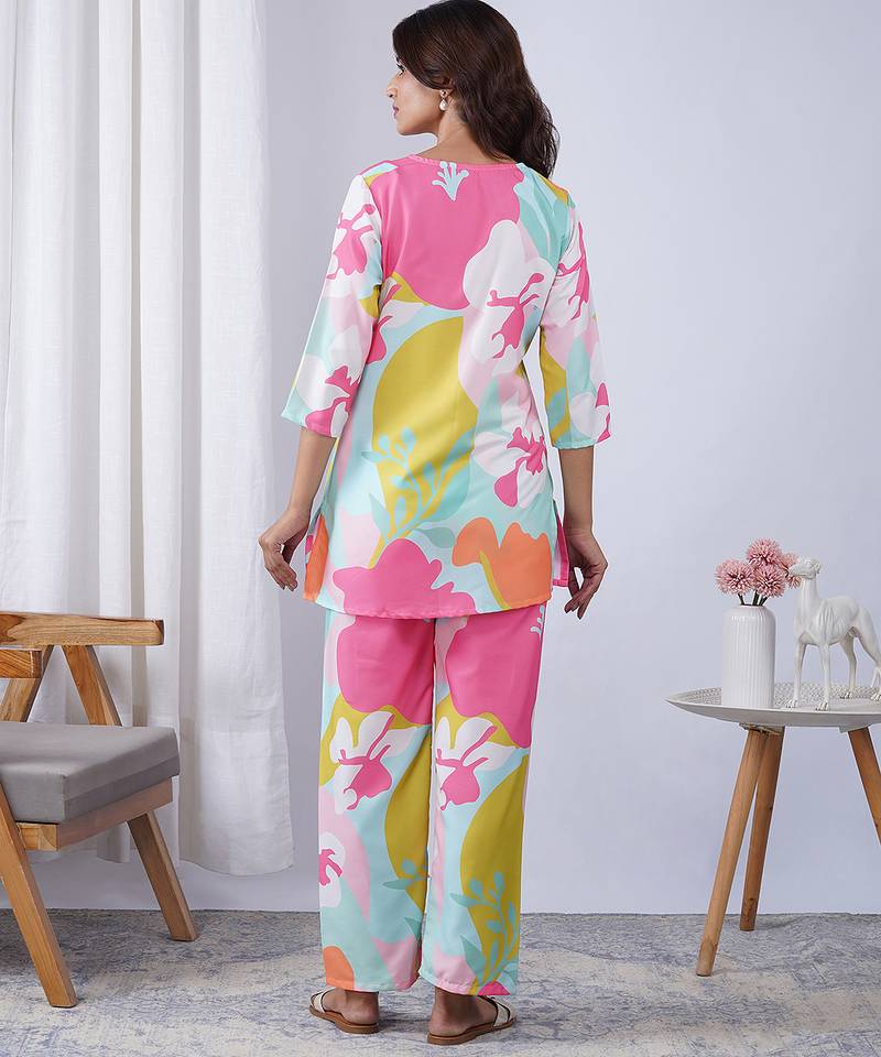 Multy rayon blend printed co-ord set