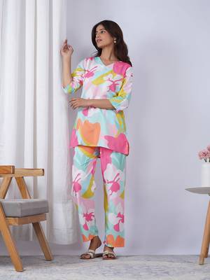 Multy rayon blend printed co-ord set 4