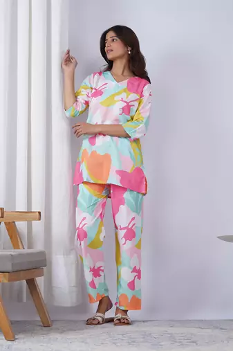 Multy rayon blend printed co-ord set