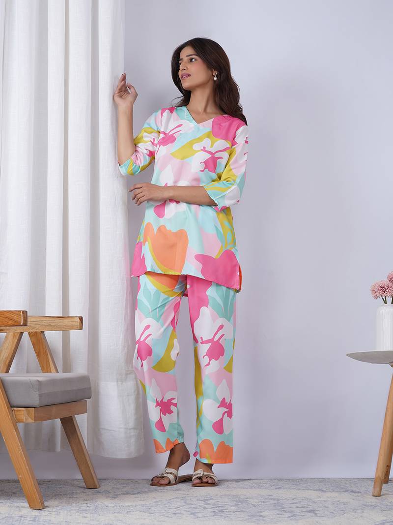 Multy rayon blend printed co-ord set