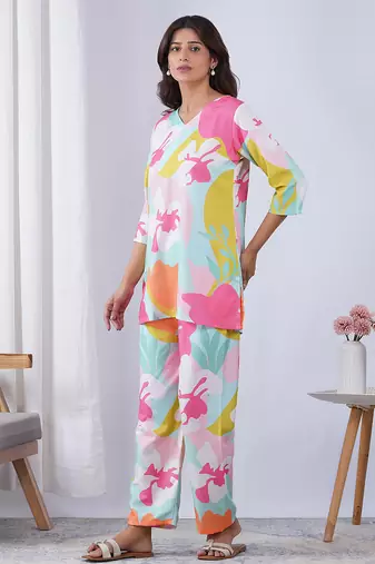 Multy rayon blend printed co-ord set