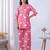 Pink rayon blend printed co-ord set