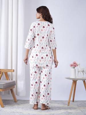 Off white rayon blend printed co-ord set 2