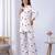 Off white rayon blend printed co-ord set