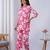 Pink rayon blend printed co-ord set