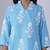 Sky blue rayon blend printed co-ord set