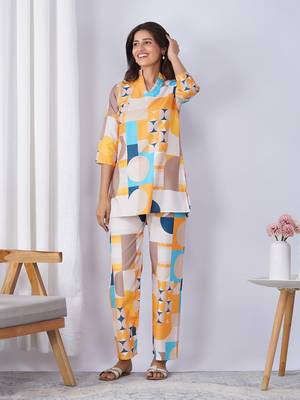 Multy rayon blend printed co-ord set 1