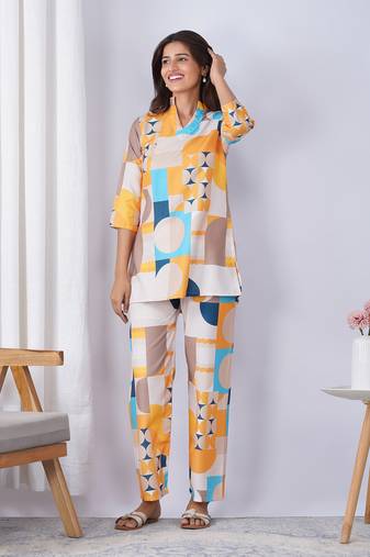 Multy rayon blend printed co-ord set