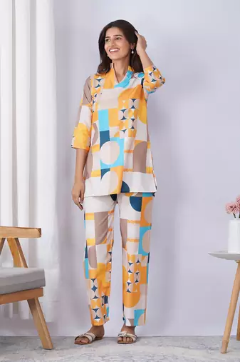 Multy rayon blend printed co-ord set