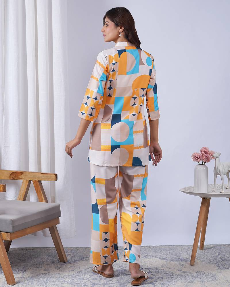 Multy rayon blend printed co-ord set