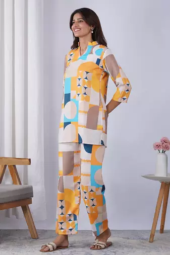Multy rayon blend printed co-ord set