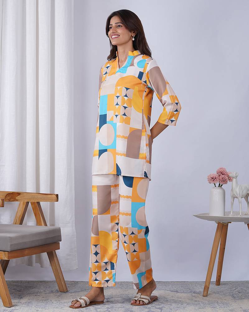 Multy rayon blend printed co-ord set