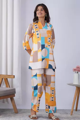 Multy rayon blend printed co-ord set