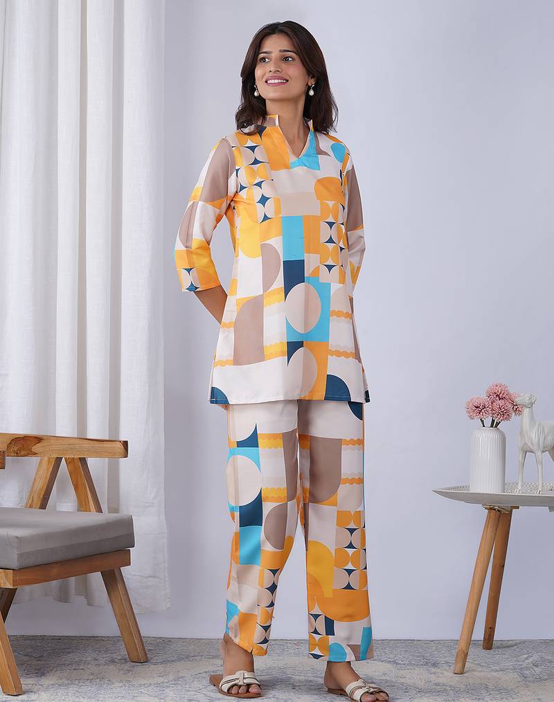 Multy rayon blend printed co-ord set
