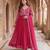 Pink colour georgette ethnic ceremonial wedding reception gown