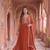 Rust colour georgette ethnic ceremonial wedding reception gown