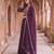 Purple colour georgette ethnic ceremonial wedding reception gown