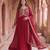Maroon colour georgette ethnic ceremonial wedding reception gown