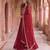 Maroon colour georgette ethnic ceremonial wedding reception gown