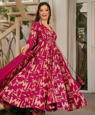 Pink muslin digital printed readymade suit for fancy trendy looks 3