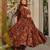 Brown muslin digital printed readymade suit for fancy trendy looks