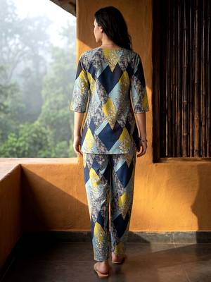 Blue smart and stylish co-ord set dress 2