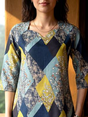 Blue smart and stylish co-ord set dress 3