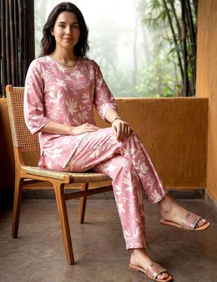 Pink smart and stylish co-ord set dress 5