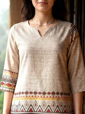 Beige smart and stylish co-ord set dress 3