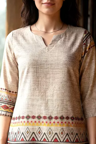 Beige smart and stylish co-ord set dress