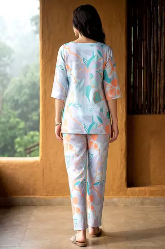 Sea green smart and stylish co-ord set dress