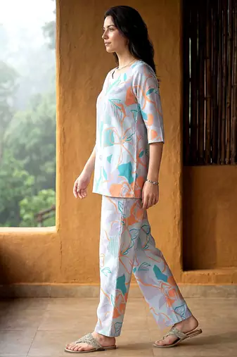 Sea green smart and stylish co-ord set dress