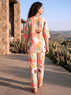Peach smart and stylish co-ord set dress 2