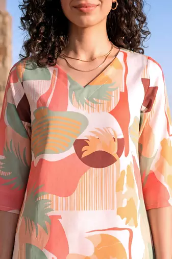 Peach color smart and stylish co-ord set dress for fancy girlie looks
