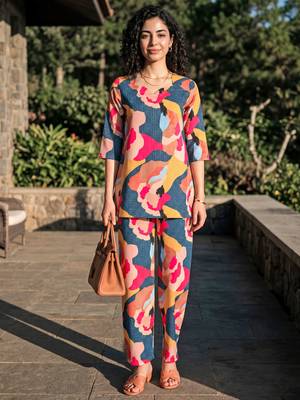 Multy smart and stylish co-ord set dress 1
