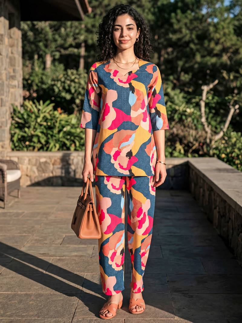 Multy smart and stylish co-ord set dress