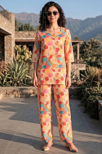 Rust smart and stylish co-ord set dress