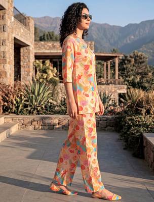 Rust smart and stylish co-ord set dress 4